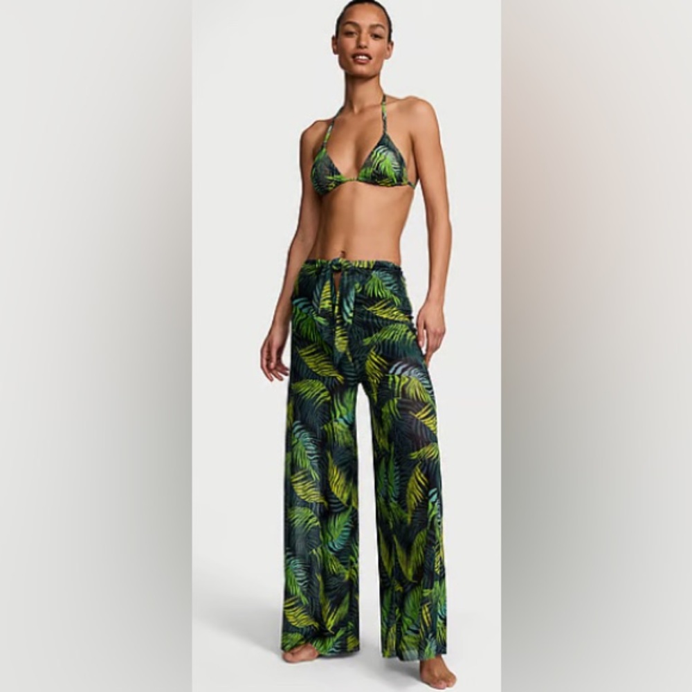 Victoria's Secret Swim Beachwear Mesh Tie-Front Cover-Up Pants Sz Med New w/Tags